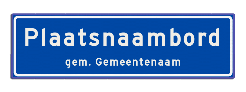 Plaatsnaambord 1840x520 mm RVV H01b