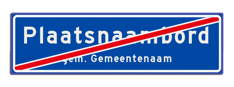Plaatsnaambord 1840x520 mm RVV H02b (einde)
