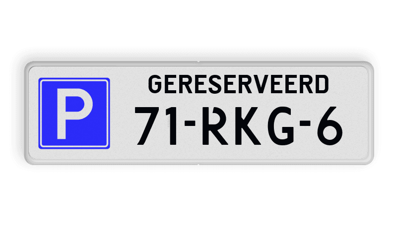 Informatiebord - KENTEKEN Gereserveerd