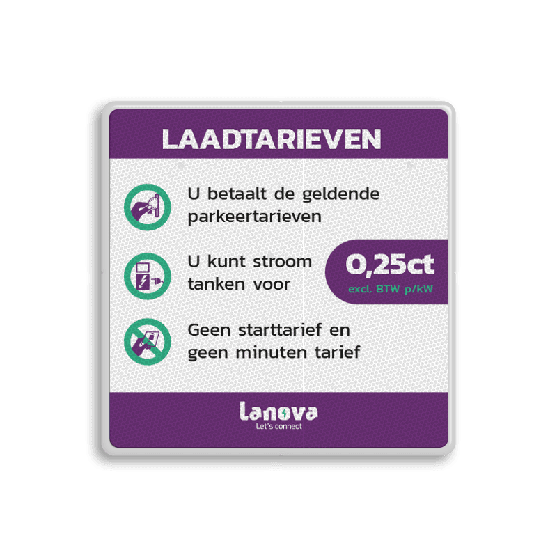 Laadtarievenbord - vol reflecterend - Lanova