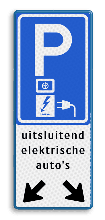 Parkeerbord elektrische voertuigen + pijlen - Lanova
