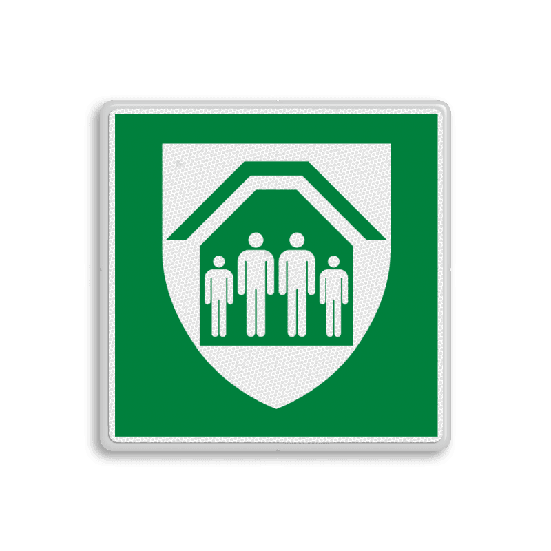 Verzamelplaats bord BHV - Schuilplaats