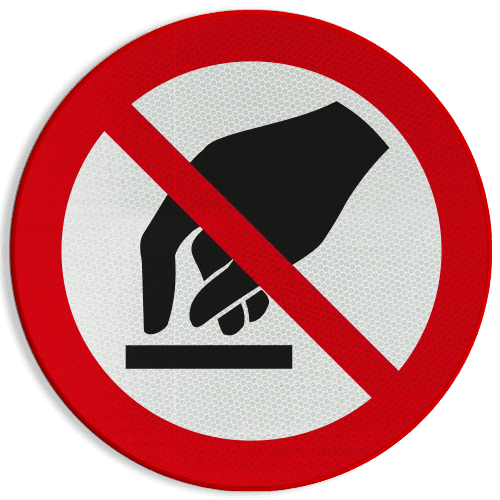 Sticker ø60mm - P010 - Verbod - Aanraken verboden