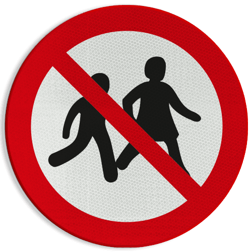 Veiligheidspictogram P036 - Verboden voor kinderen - reflecterend