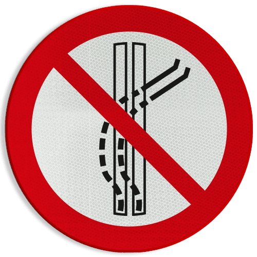 Autocollant ou panneau - P037 - Interdiction de quitter la piste de remontée