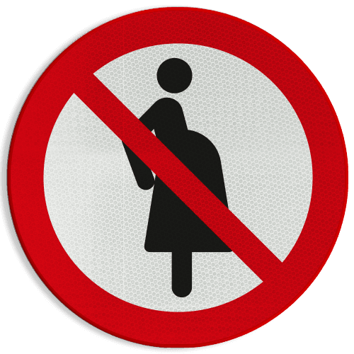 Veiligheidspictogram P042 - Verboden voor zwangere vrouwen - reflecterend