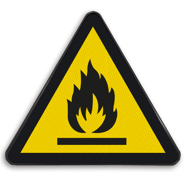 Autocollant ou panneau - W021 - Matières inflammables