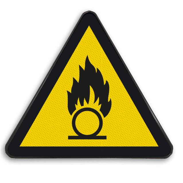 Autocollant ou panneau - W028 - Substances comburantes