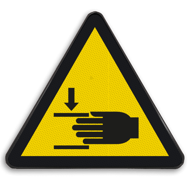 Autocollant ou panneau - W024 - Écrasement des mains