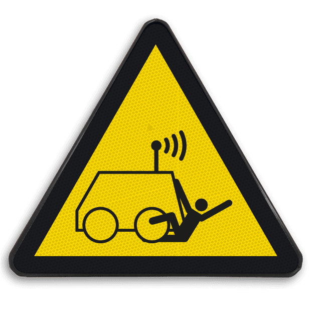Autocollant ou panneau - W037 - Machine commandée à distance par un opérateur