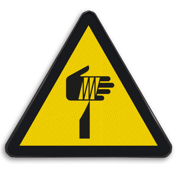 Autocollant ou panneau - W022 - Éléments pointus, risque de coupure de la main