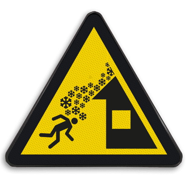 Veiligheidspictogram W040 - Gevaar voor daklawine - reflecterend