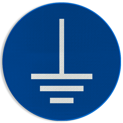 Veiligheidspictogram M005 - Aarding verplicht - reflecterend