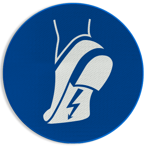 Veiligheidspictogram M032 - Antistatische schoenen verplicht - reflecterend