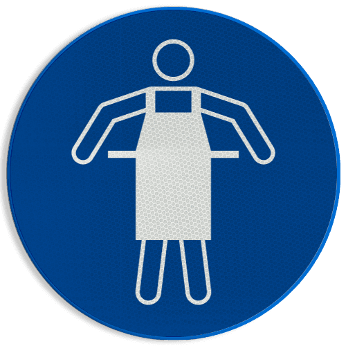 Autocollant ou panneau - M026 - Tablier de protection obligatoire