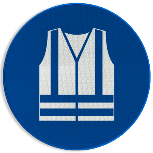 Veiligheidspictogram M015 - Veiligheidsvest verplicht - reflecterend