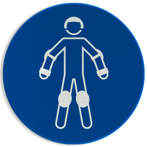 Autocollant ou panneau - M049 - Porter un équipement de protection pour sports à roulettes