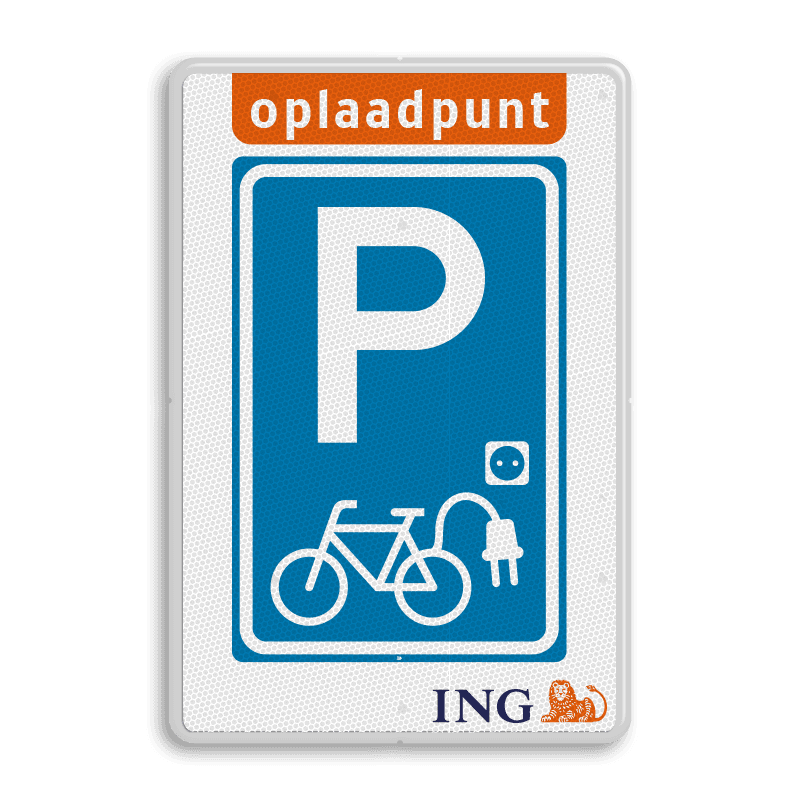 Parkeerbord Oplaadpunt Fietsen met logo