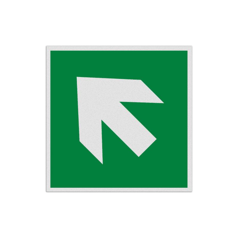 Veiligheidspictogram E006 - Trap op richting reddingsmiddel - reflecterend
