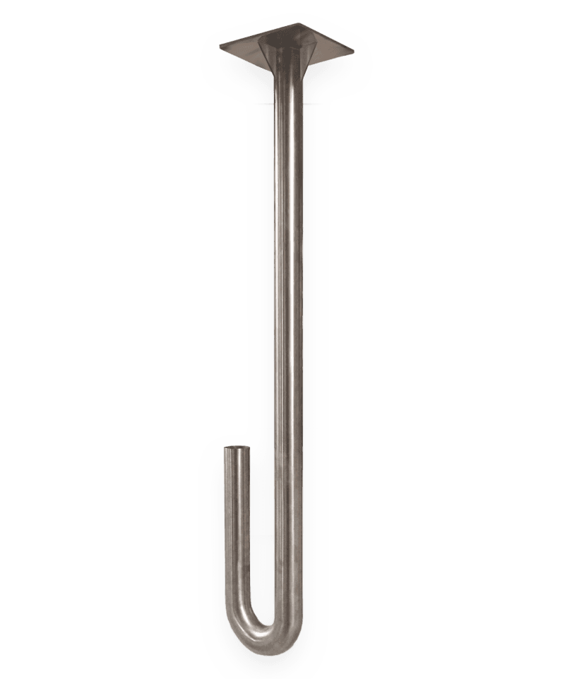 EVBOX plafondbeugel VERZWAARD RVS ø76x max. 2.500mm met schetsplaat