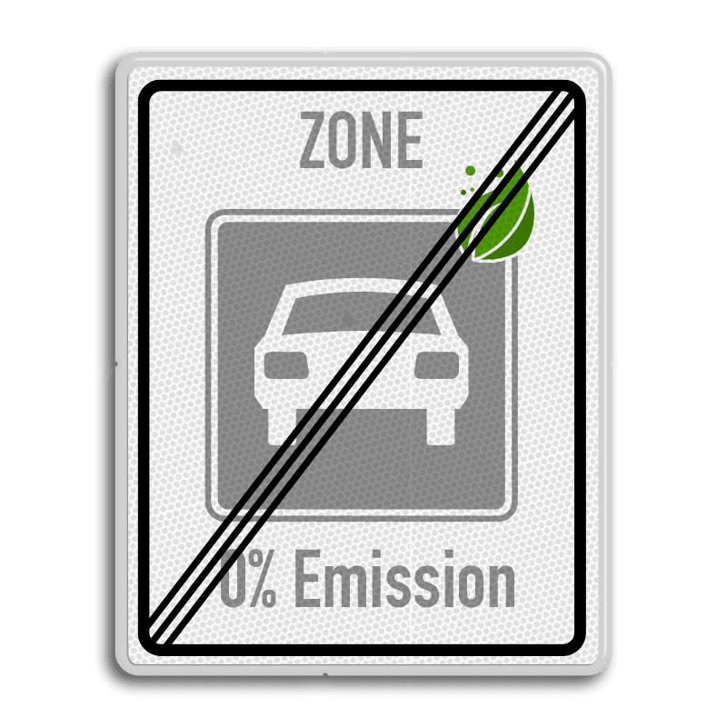 Verkeersbord einde zone ZERO Emissie - milieuzone