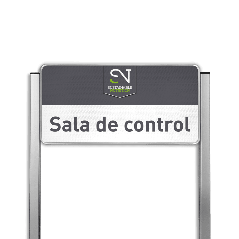 Portaalsysteem TS3 inclusief informatiebord 600x300mm + 2 Geborsteld aluminium staanders 30x30mm