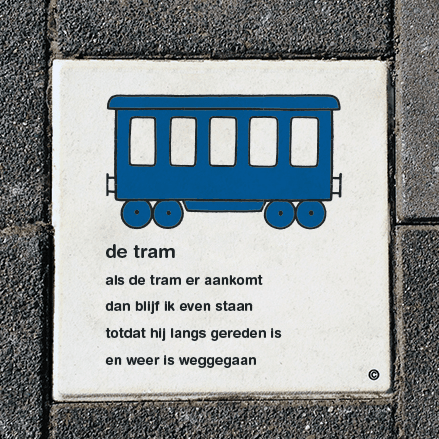 Stoeptegel Dick Bruna - de tram - LV.stoep.e2