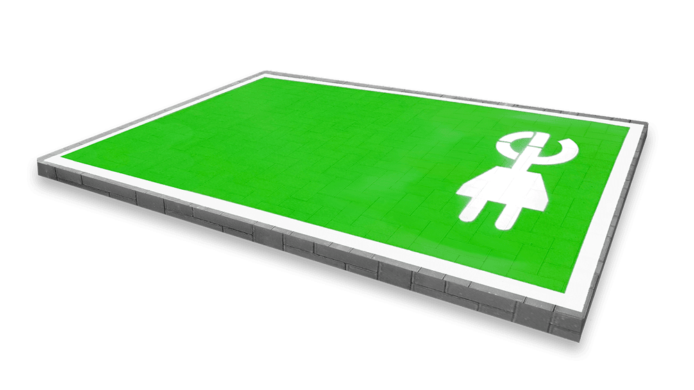 Wegmarkering parkeervak groen + symbool oplaadpunt - wegenverf