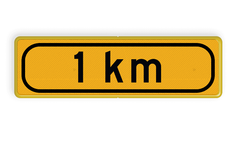 Onderbord met afstand 1 km - OB401t-1