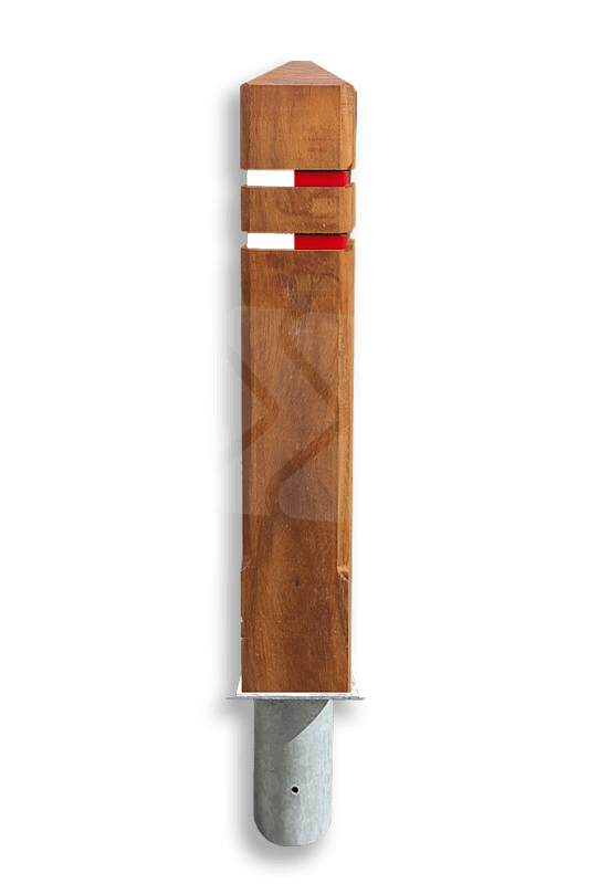 Poteau anti-stationnement amovible en bois FSC avec tête diamant