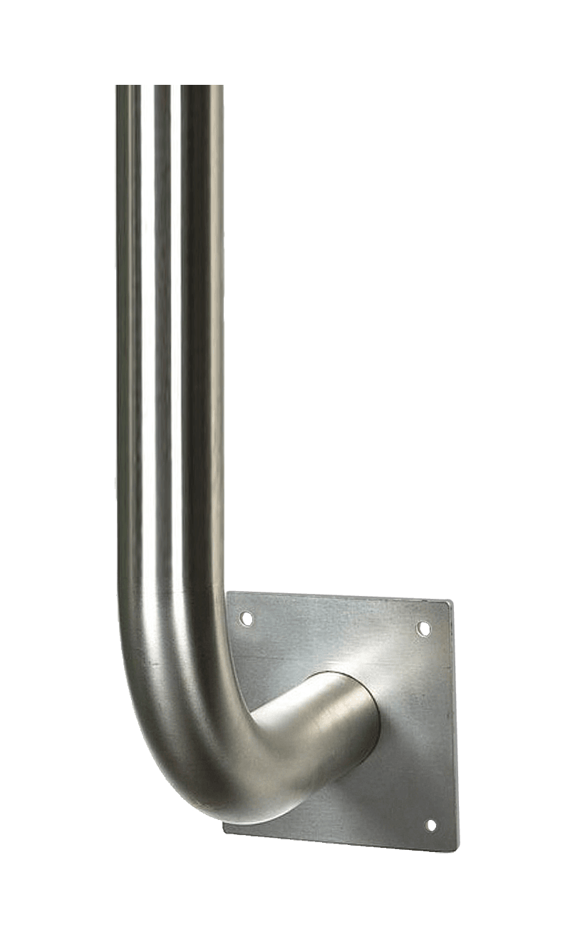 EVBOX muurbeugel RVS ø76x950mm met schetsplaat