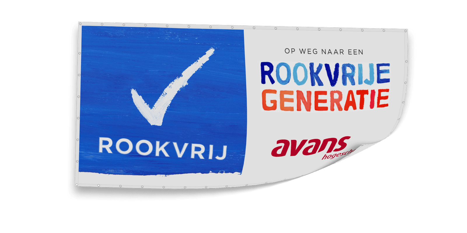 Spandoek PVC 2:1 - ROOKVRIJE GENERATIE + eigen tekst/logo