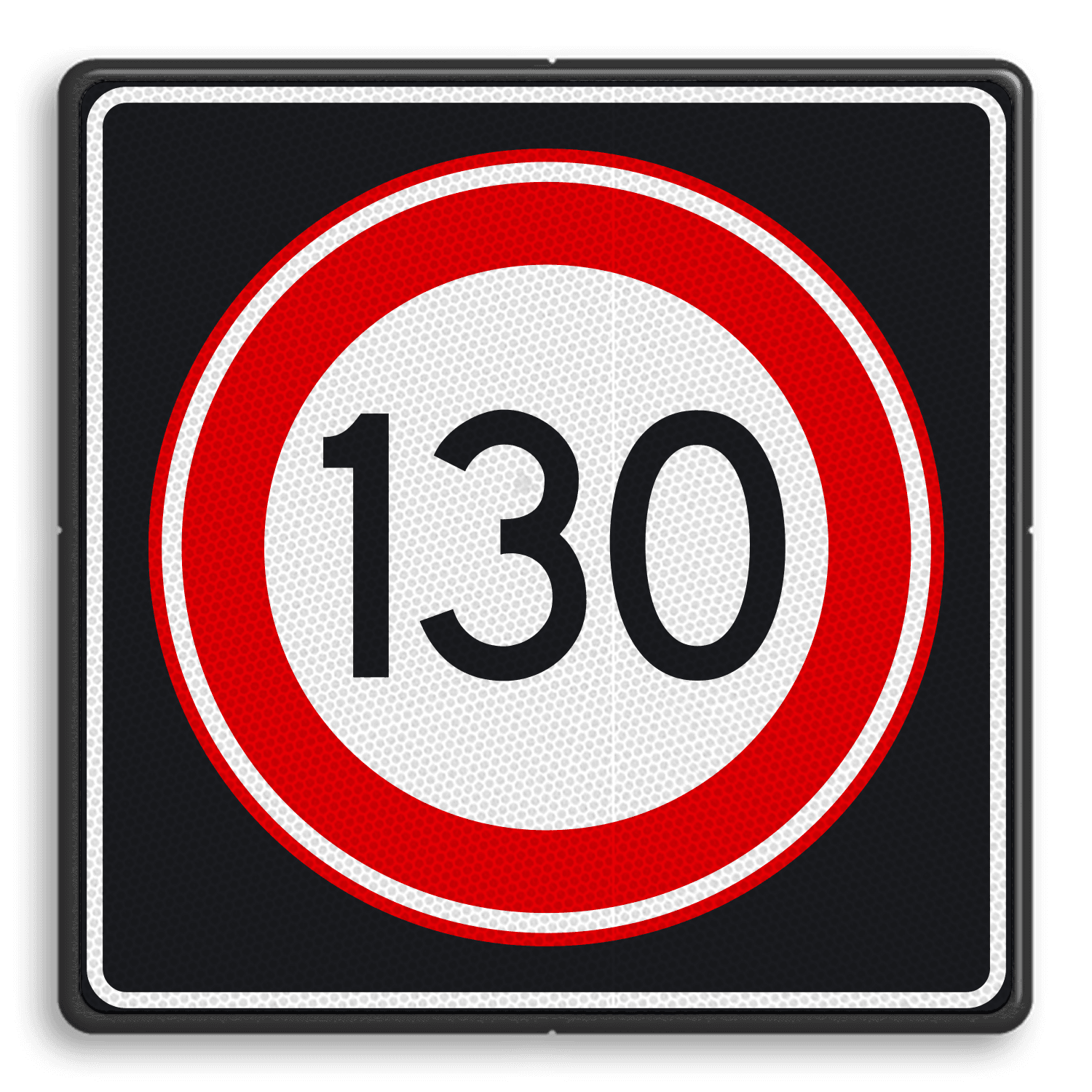 Verkeersbord RVV A01 130s - Maximum snelheid 130 km/h