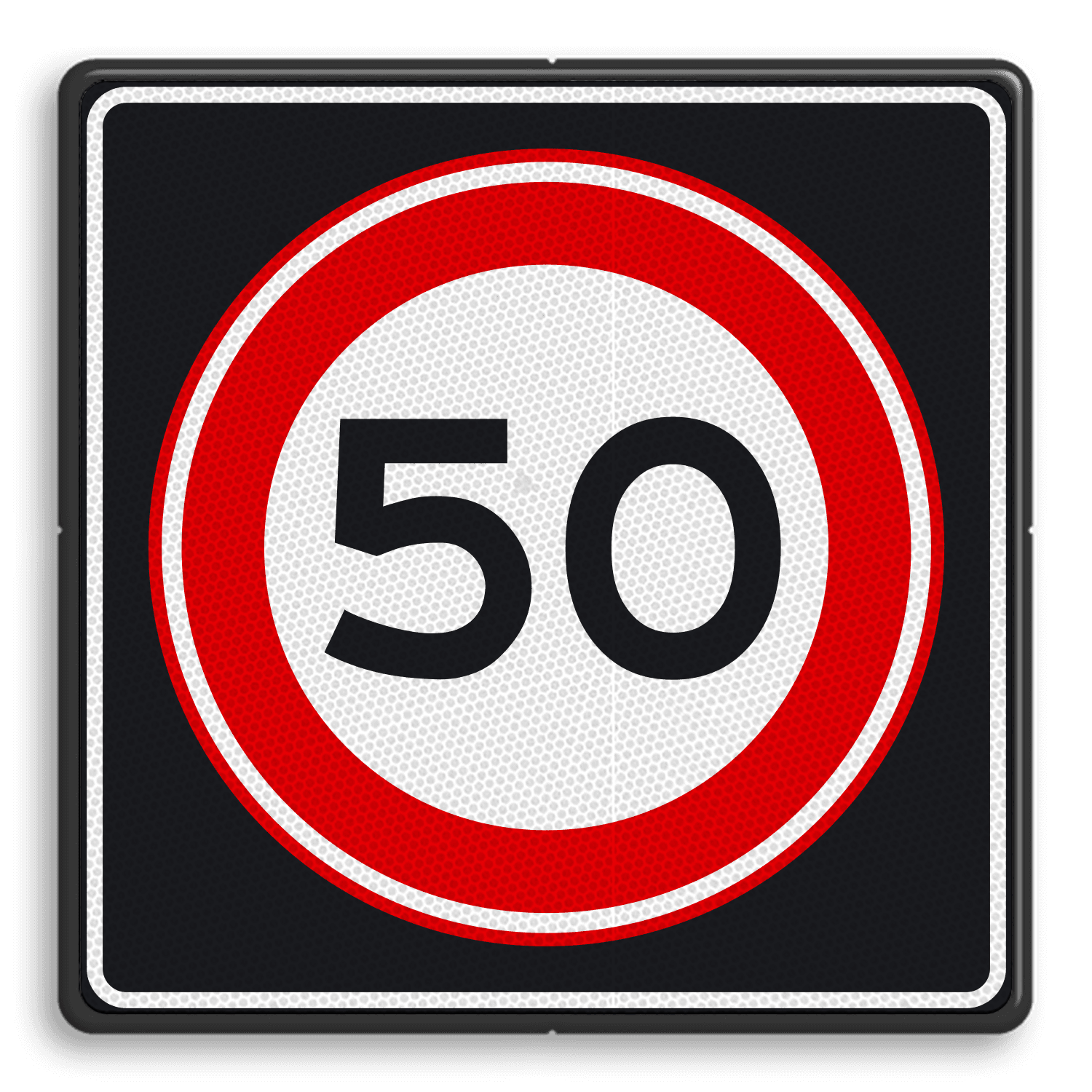 Verkeersbord RVV A01 50s - Maximum snelheid 50 km/h