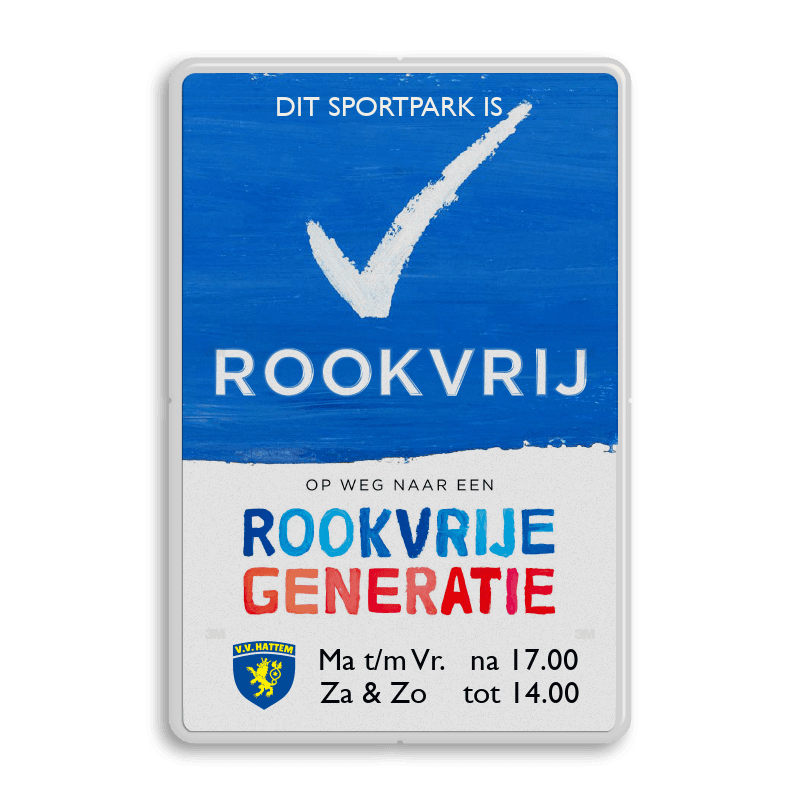 Informatiebord Rookvrij Vereniging met logo