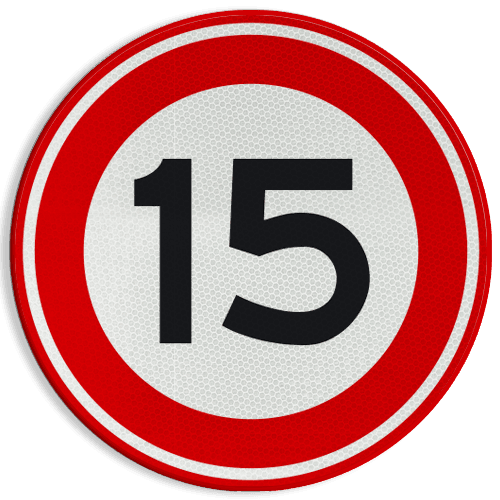 Verkeersbord RVV A01-15 - Maximum snelheid 15 km/h