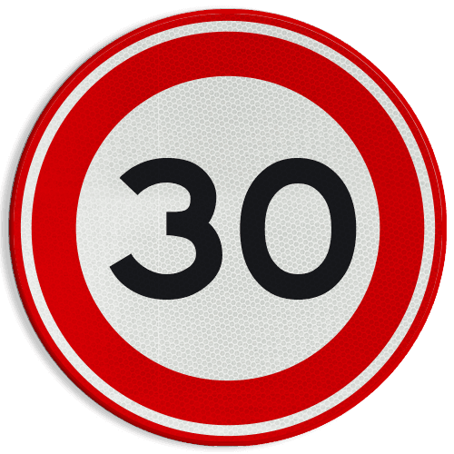 Verkeersbord RVV A01-030 - Maximum snelheid 30 km/h
