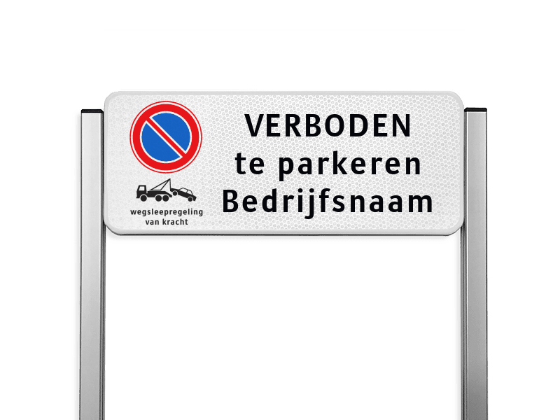 Parkeerplaatsbord unit TS3 - E01 + wsr + eigen tekst