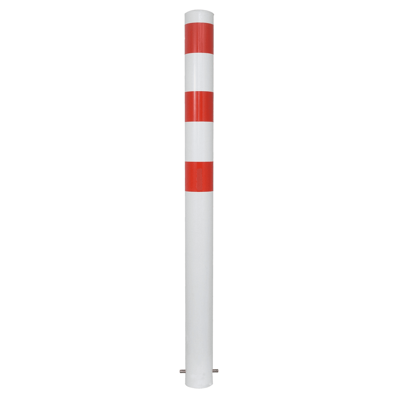 Rampaal Ø102x900mm met grondmontage, wit/rood