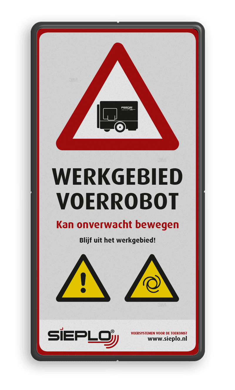 Veiligheidsbord 1:2 - Werkgebied Robot + logo / in huisstijl