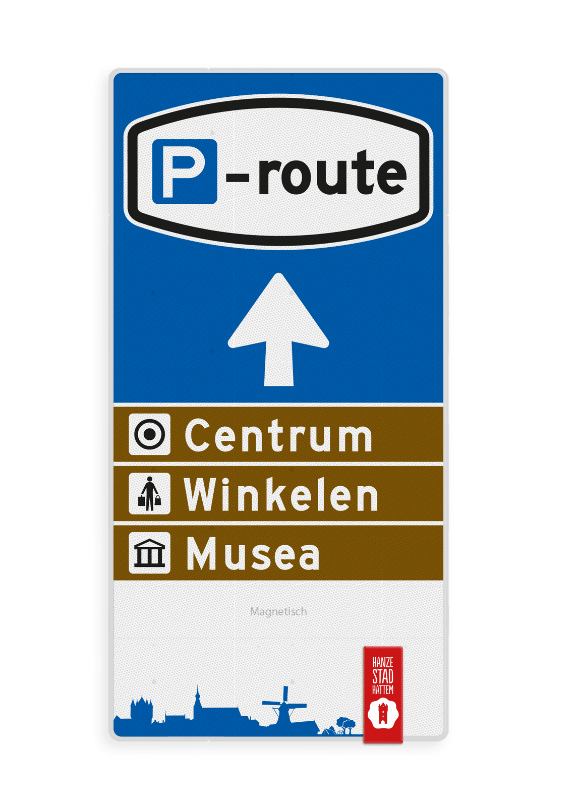 Routebord Parkeren Hattem - 01 - Touristisch - met pijl