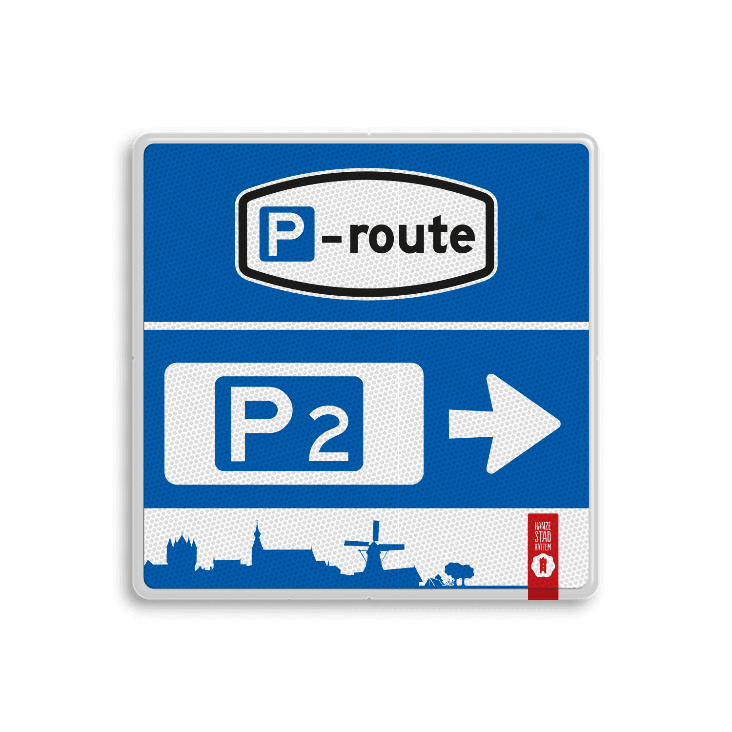 Routebord Parkeren Hattem - 03 - met pijl
