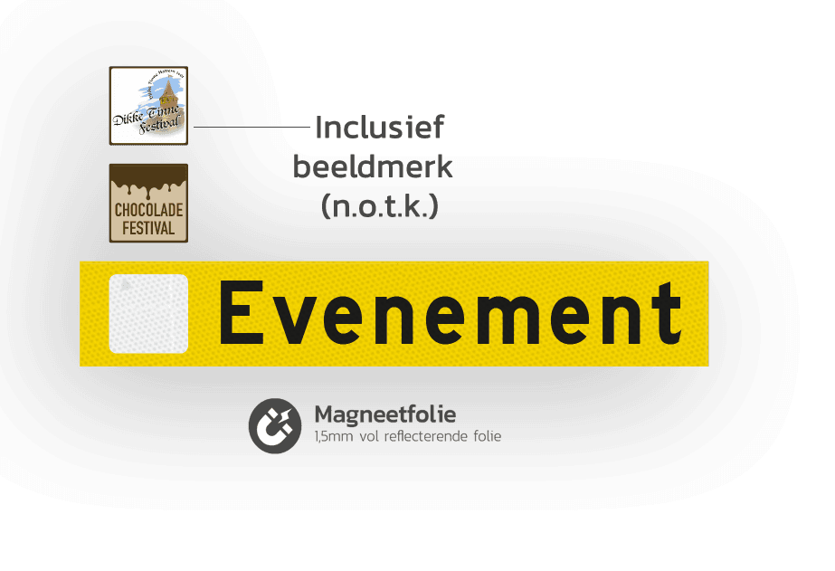 Magneetbord 790x130x1,5mm - [LOGO] Evenement