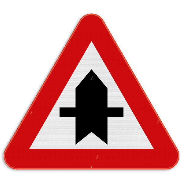 Verkeersbord SB250 B15a - Voorrang op kruisende zijwegen