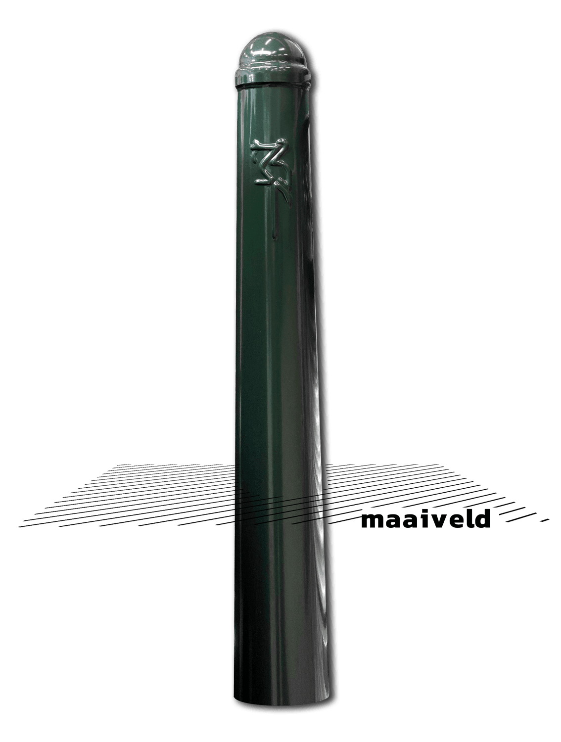 Hagenaartje trottoirpaal staal - Ø164x1500mm - RAL6012 inclusief stadswapen
