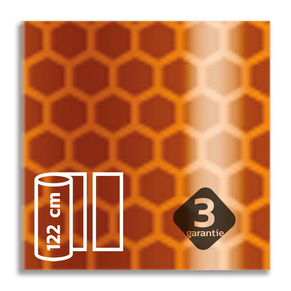 Classe 3 - Film réfléchissant flexible orange fluo V-8014 EVG métallisé - largeur 1220 mm