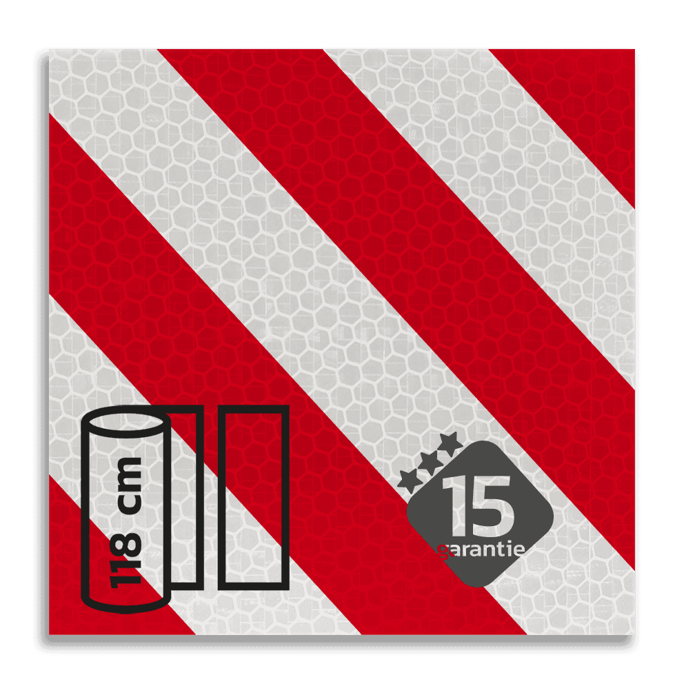 Classe 3 - Film réfléchissant à bandes blanches et rouges T-7500B - sur mesure