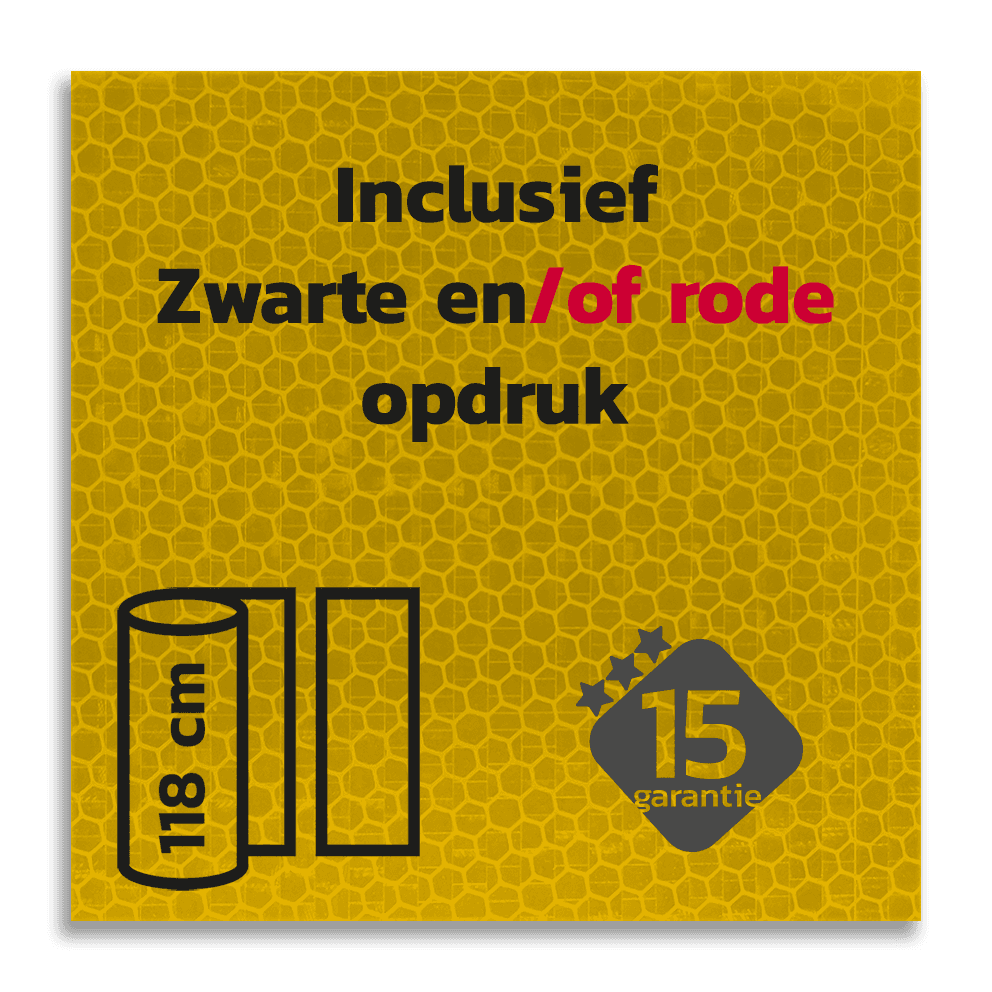 Reflecterende folie Geel met Zwart/Rode print klasse 3 T-7501-B