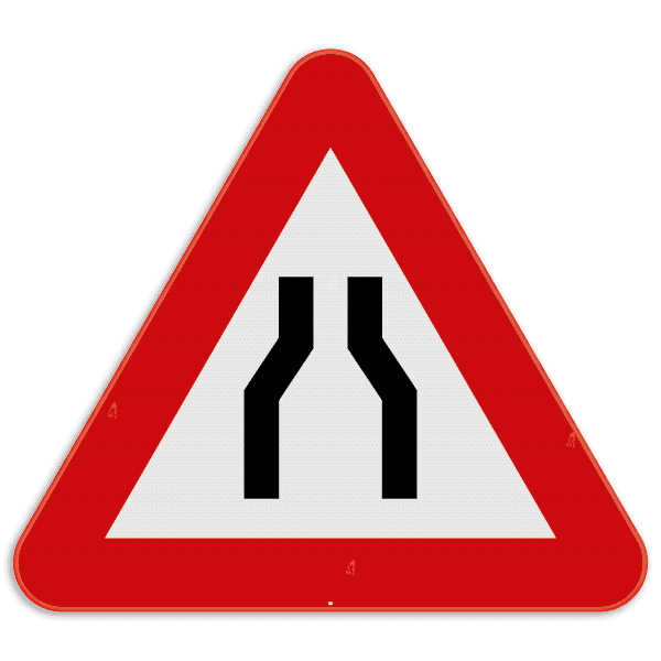 Verkeersbord SB250 A7a - Rijbaanversmalling