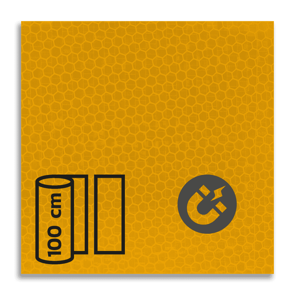 Magneetbord reflecterend FLUOR Geel klasse 3 T-7511